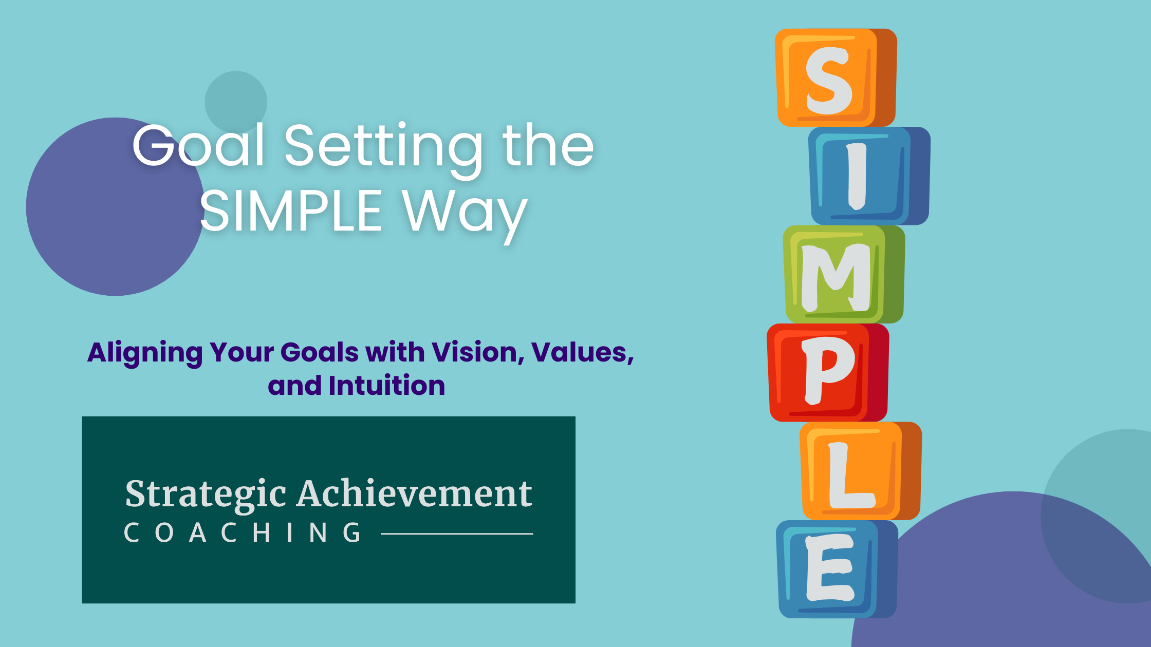 The SIMPLE goal-setting framework builds on SMART goals with Strategic Achievement Coaching
